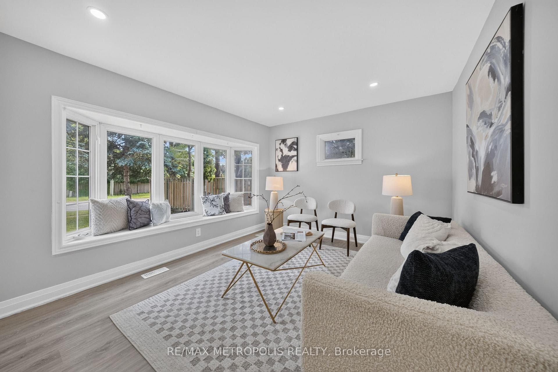 Living Room with Bay Window