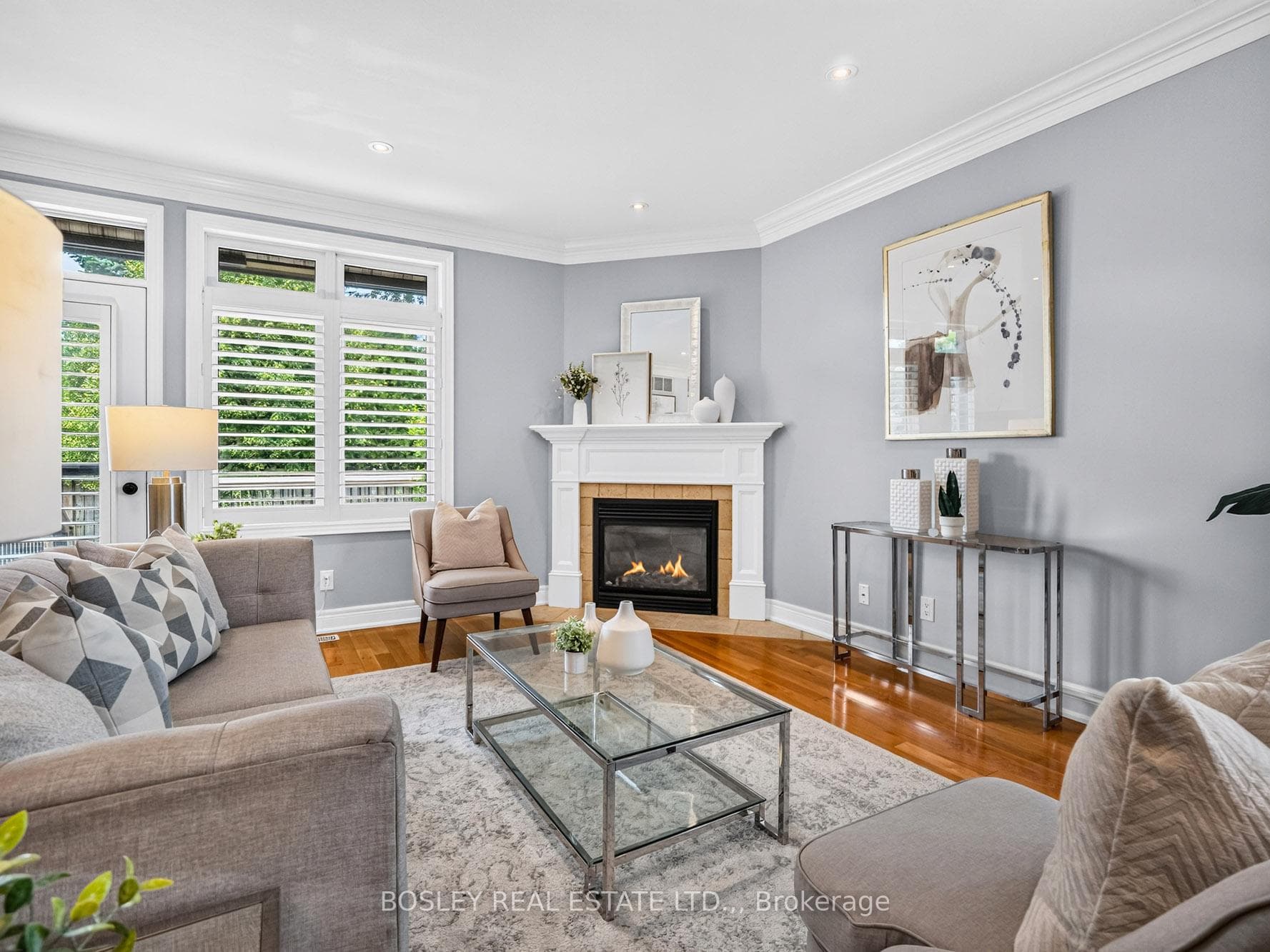 Living room with gas fireplace