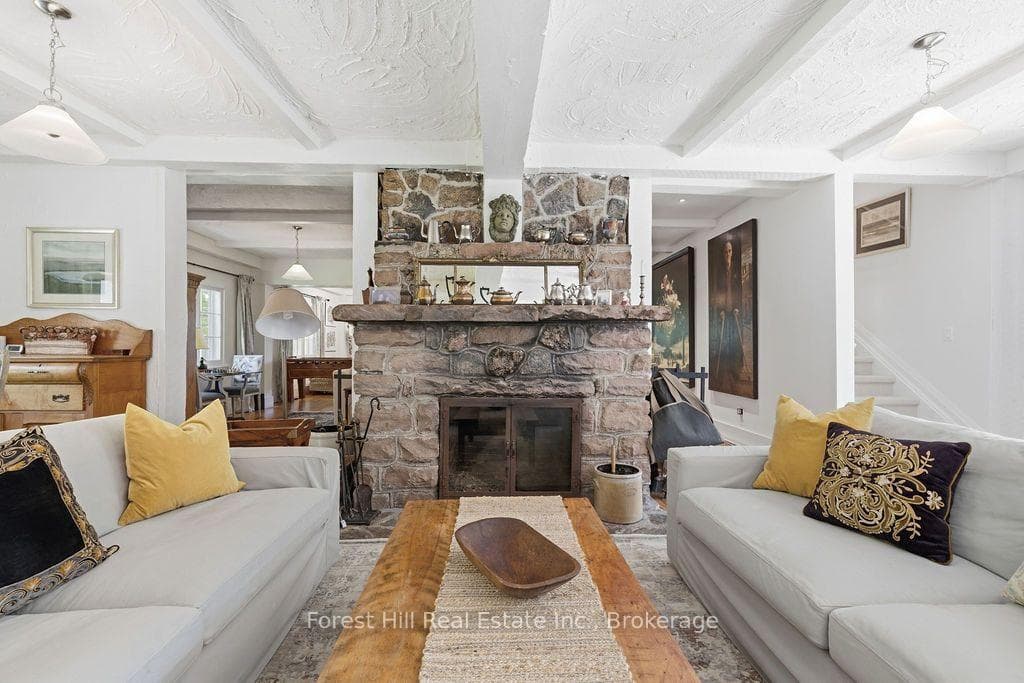 Double Sided Stone Fireplace