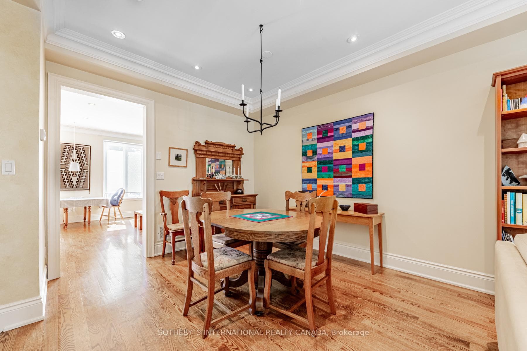 Dining area with bright, airy ambiance.