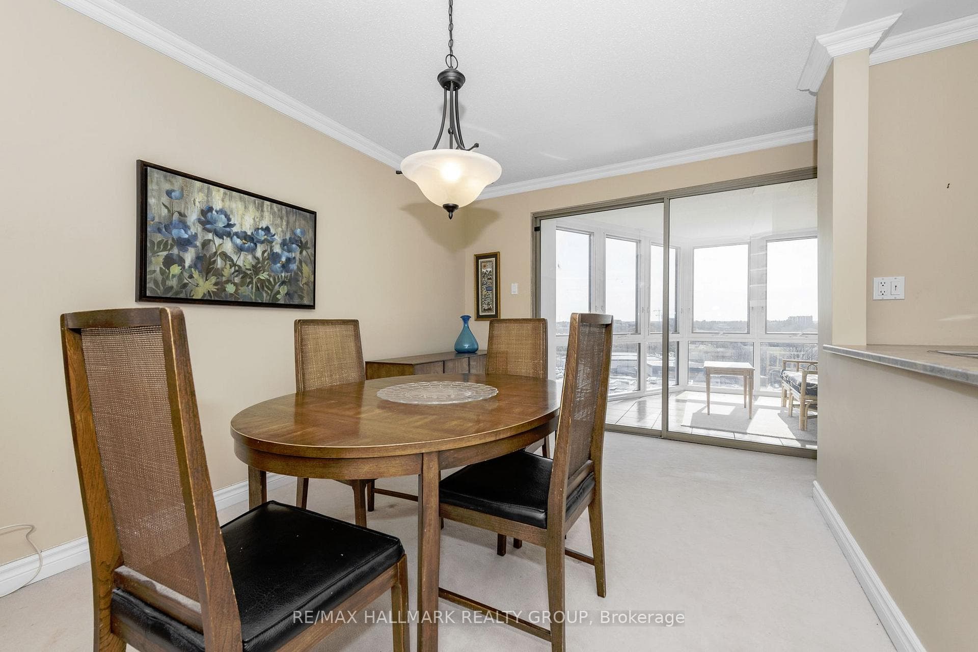 Dining room open to atrium