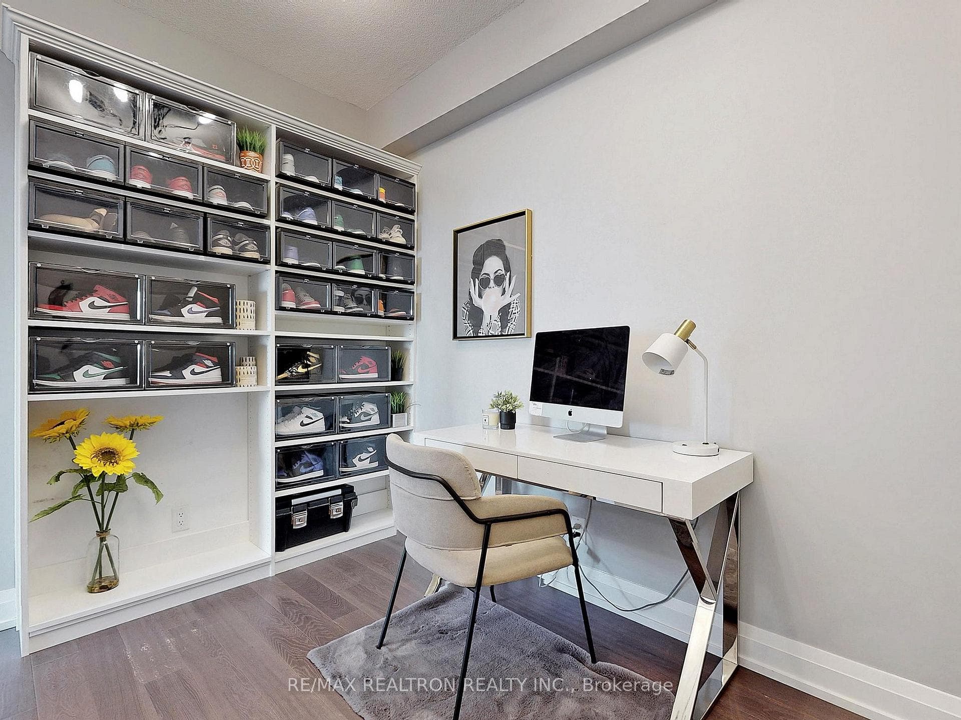 Enclosed Den / Office with built-in shelves