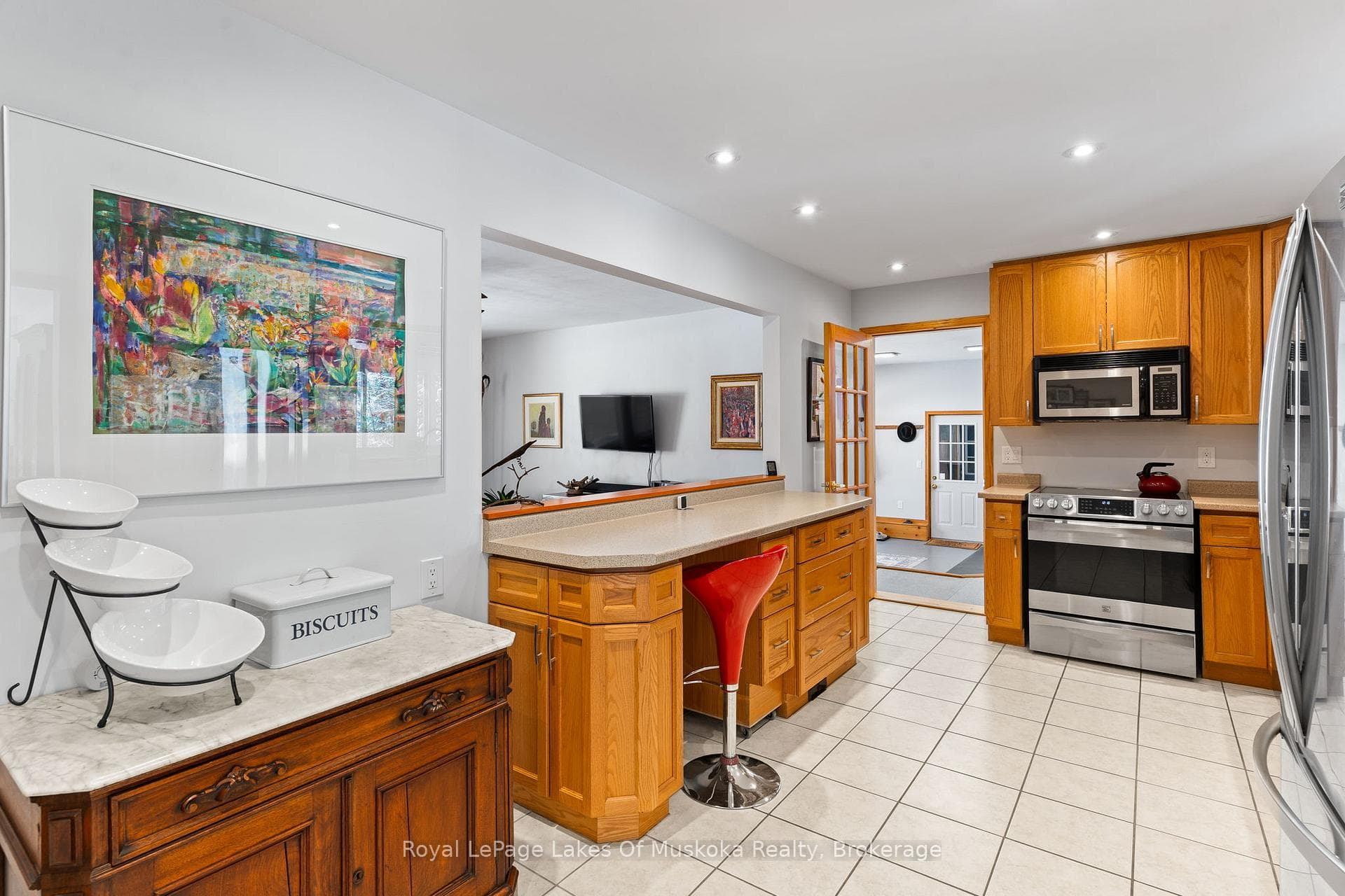 Kitchen open to living room