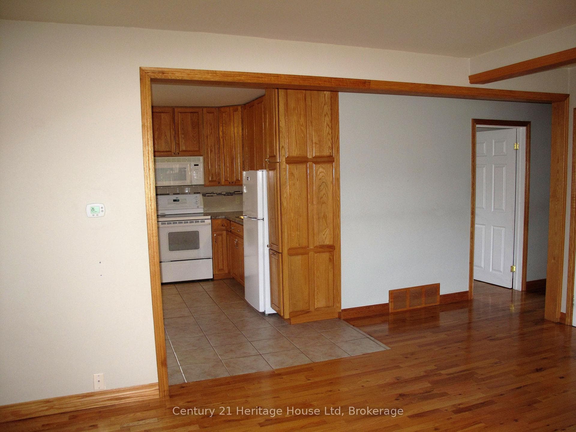 View from living room to kitchen and hallway