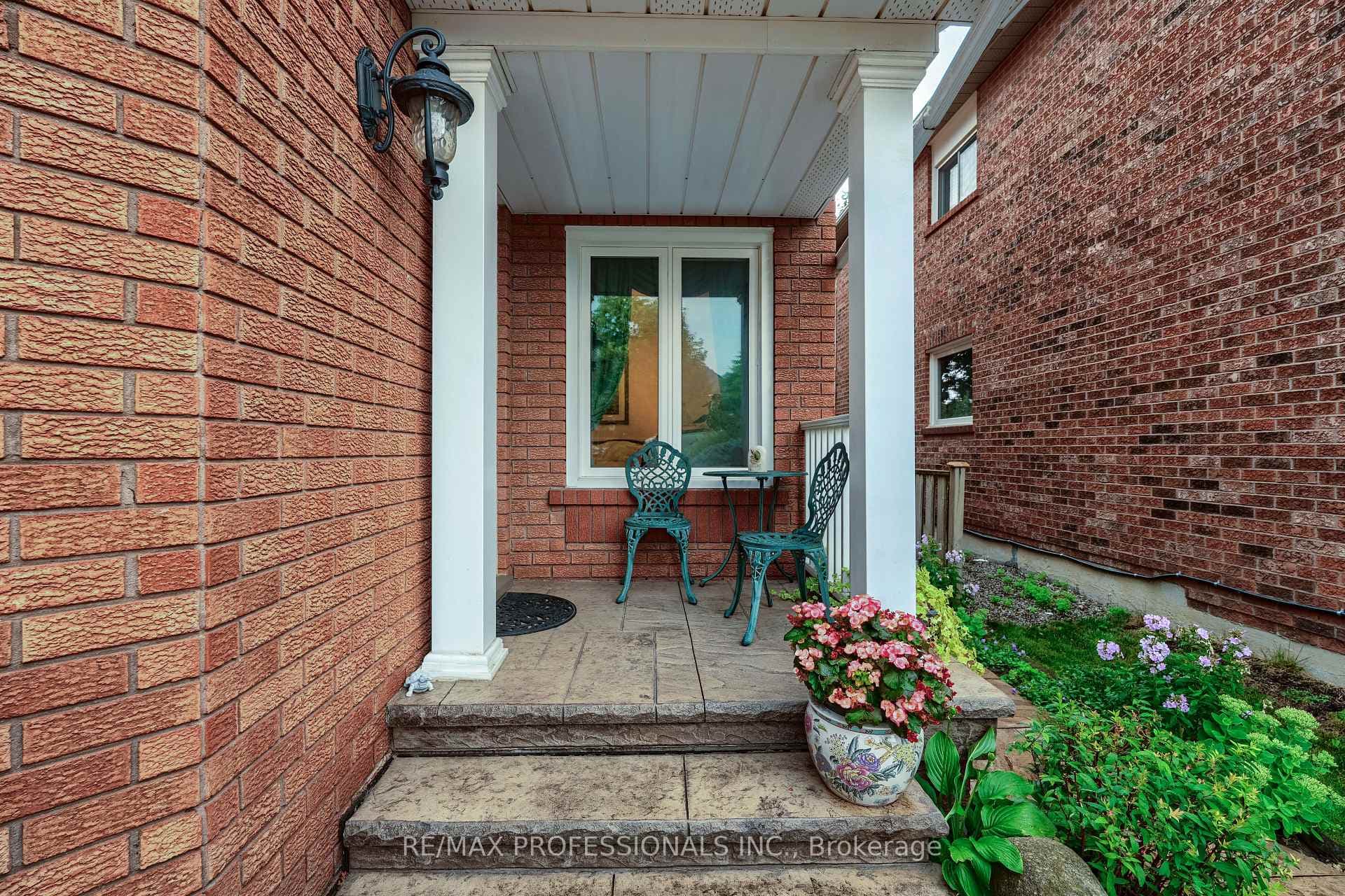 Front Porch with Patterned Concrete Walkways