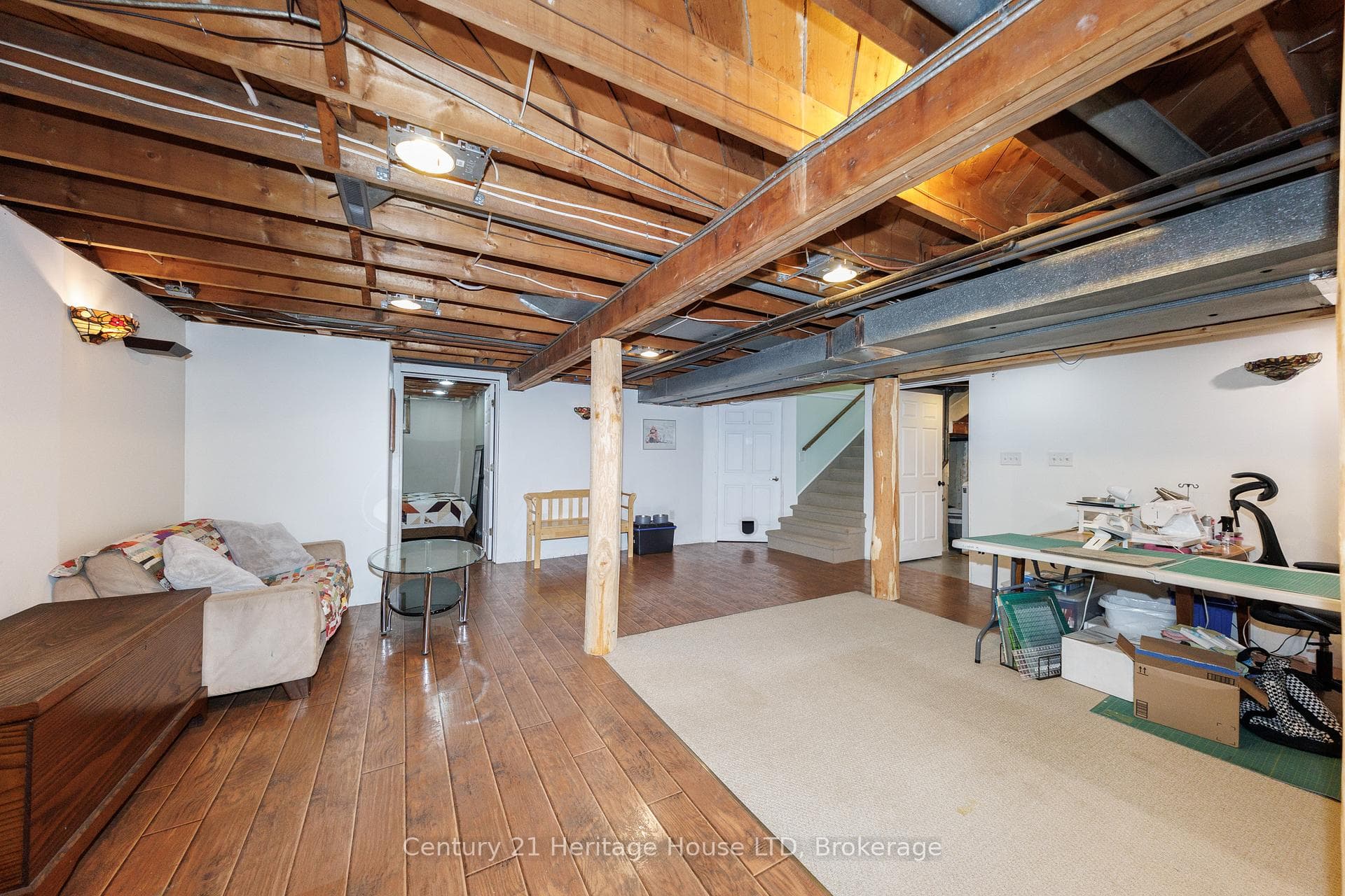 Partially finished basement