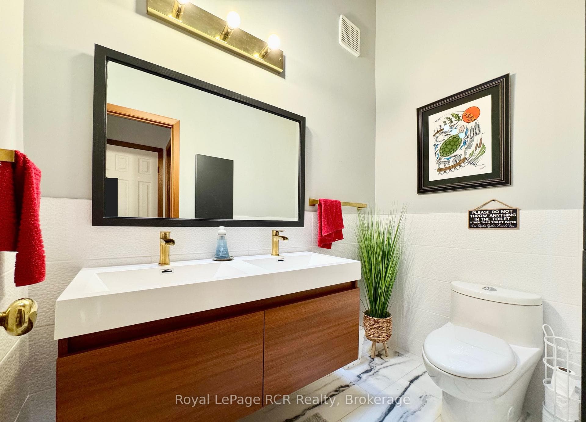 Recently renovated main floor bathroom.