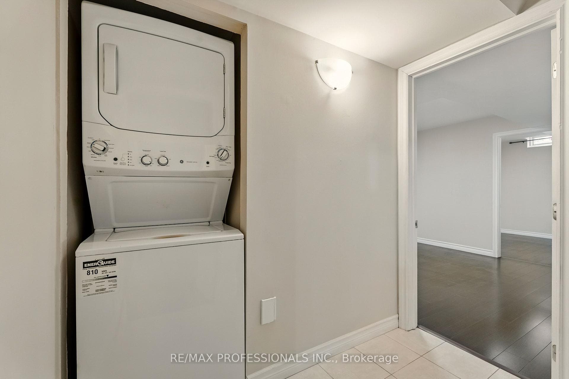 Basement Stacked Washer & Dryer - 2nd Laundry Rm
