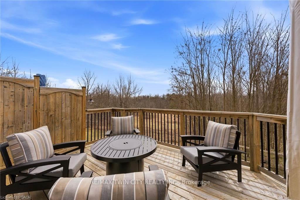 Back deck with views to green space.