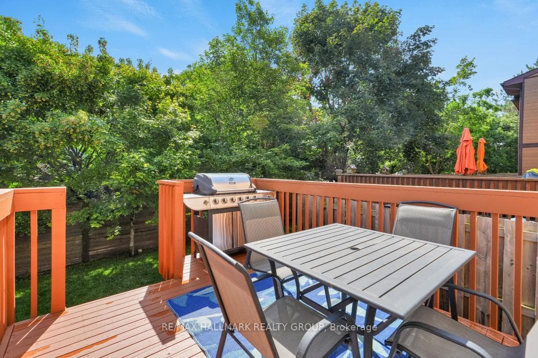 Deck overlooking the mature trees.