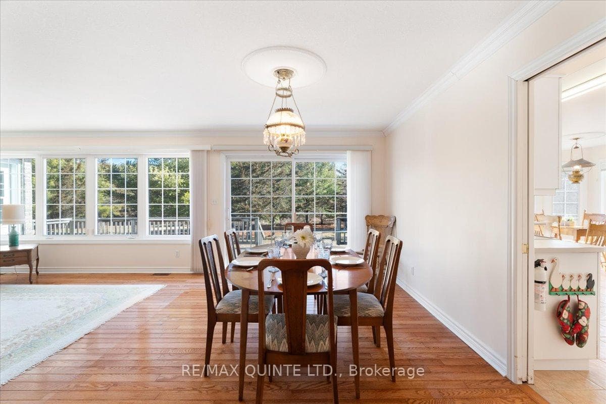 dining area with patio doors to deck