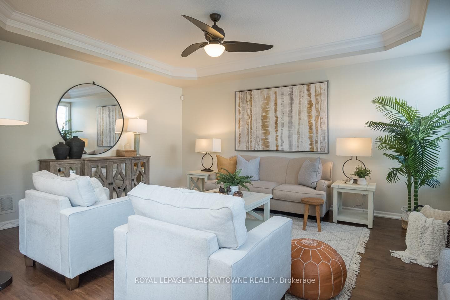 Coffered ceiling in the Family room