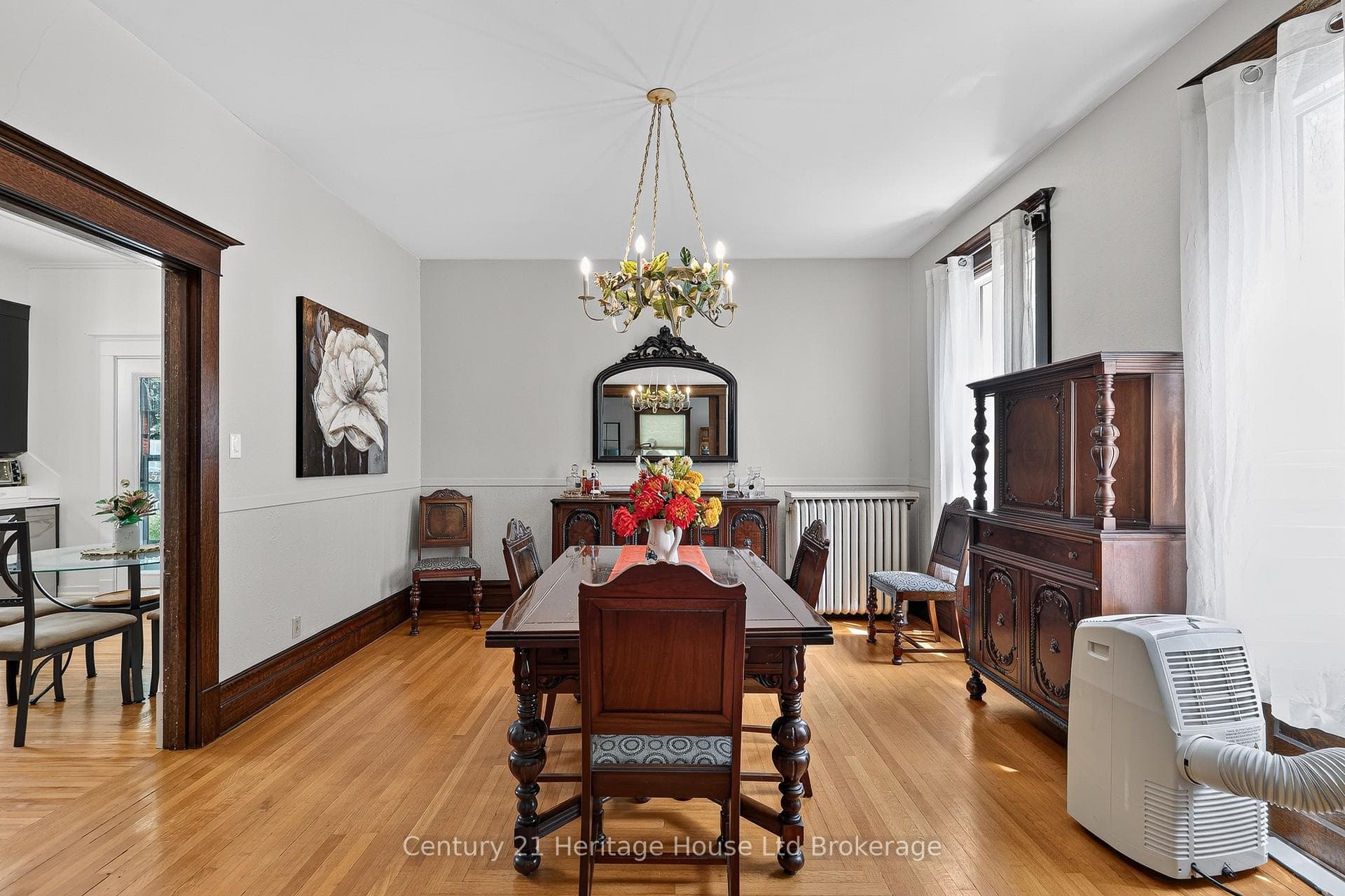 Dining table cabinet, hutch & mirror all included