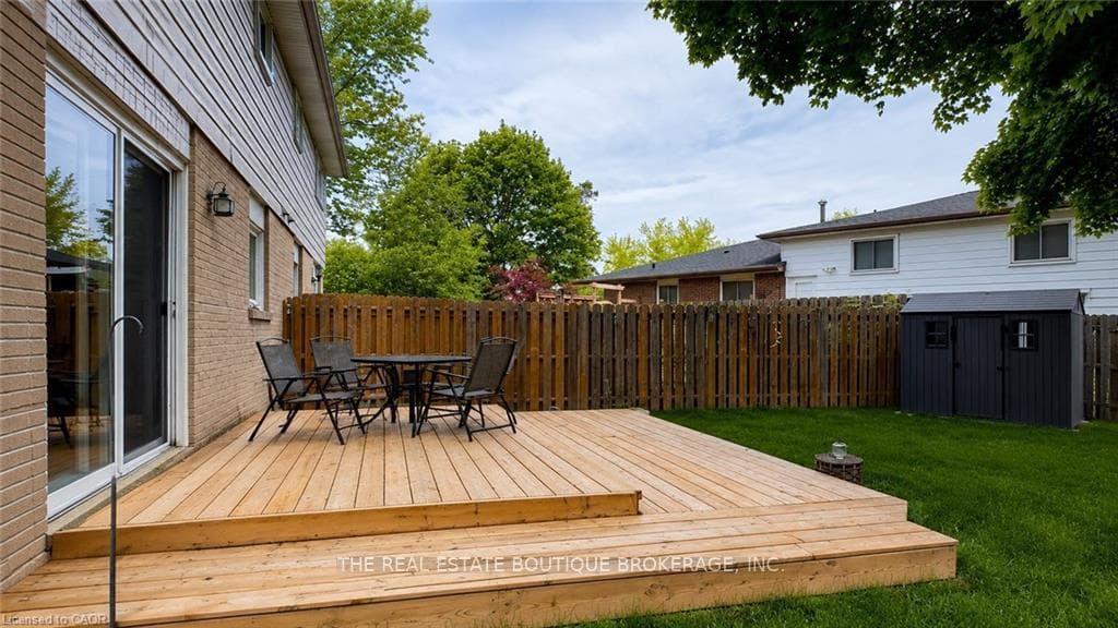 Expansive wood deck with access to dining room