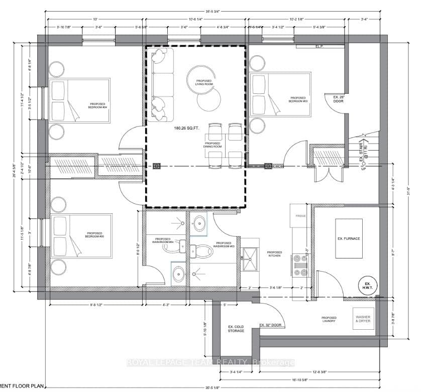 Potential layout for basement