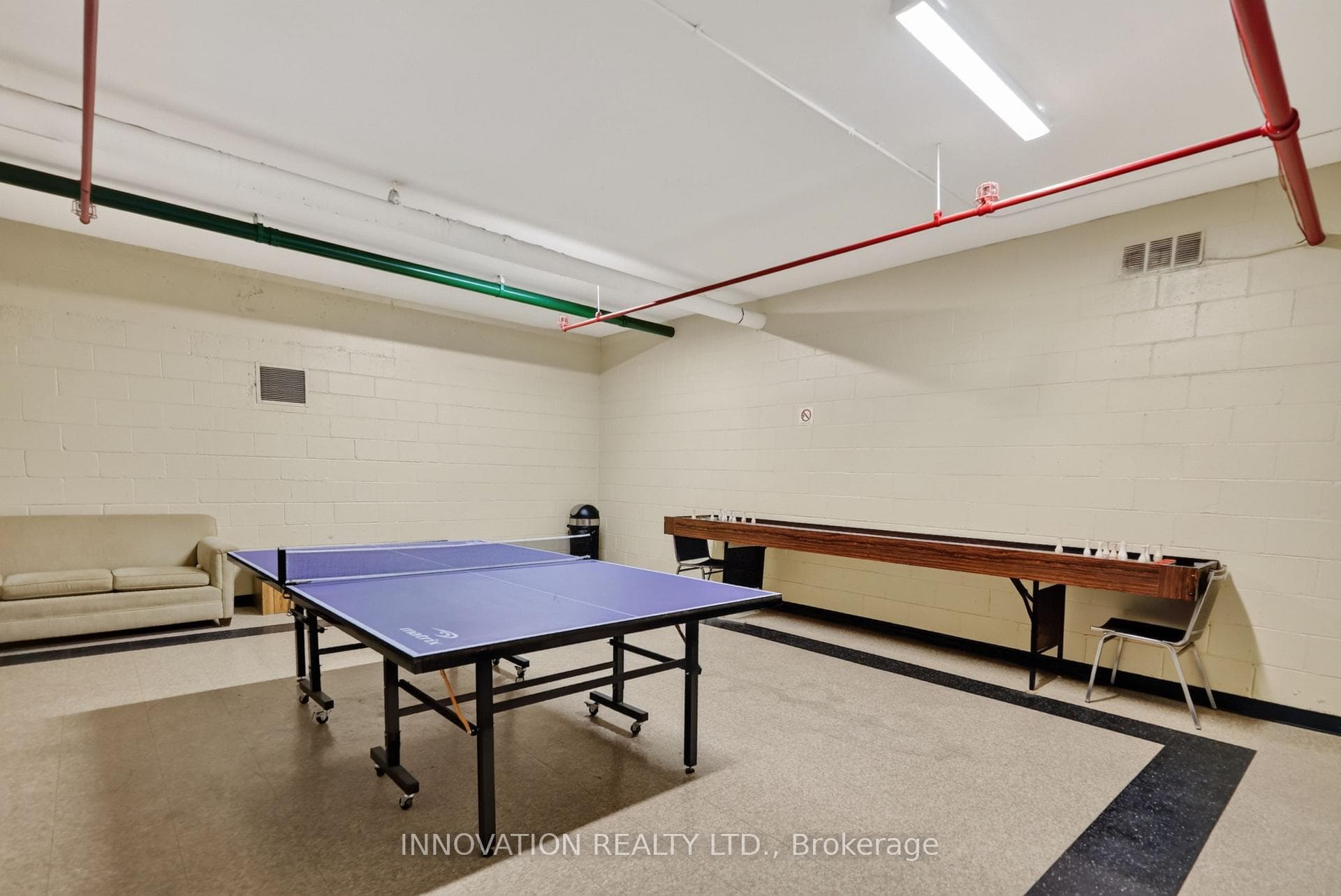 Games room in the located in the basement.