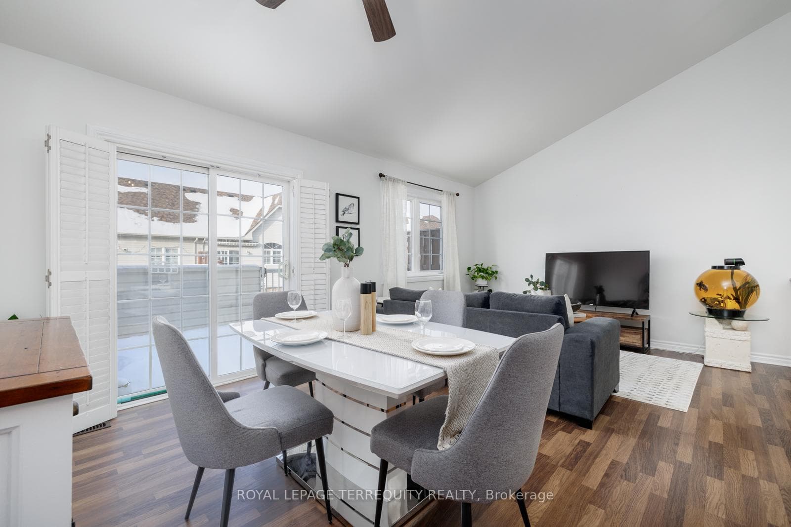 Open Concept Dining Room With W/O To Large Deck