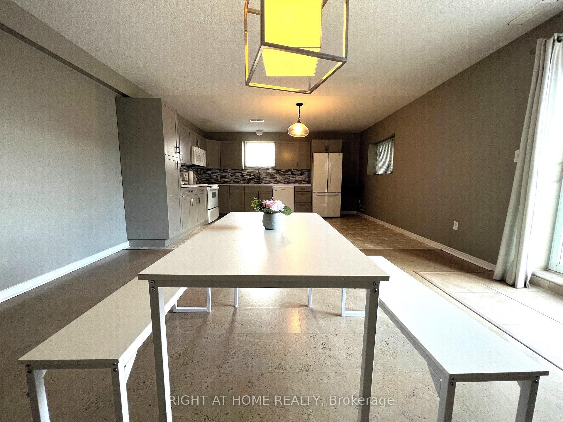 Kitchen and dining area in the basement