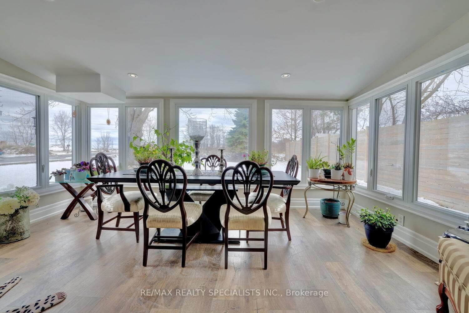 Sun room with south, east&west exposure.