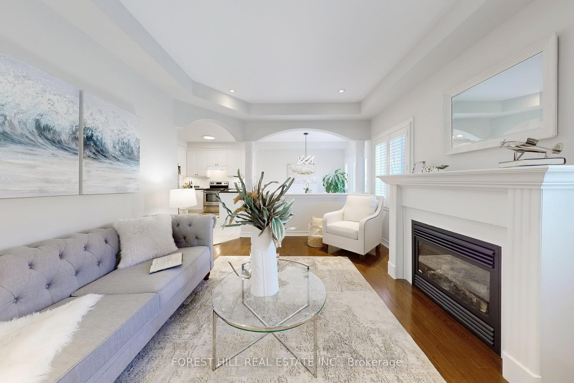 Family room with gas fireplace