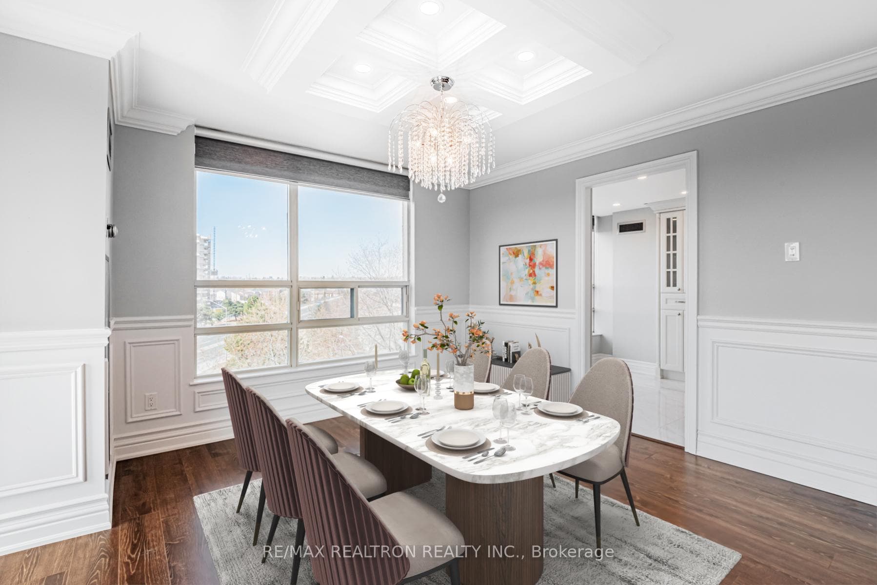 virtually staged dining area