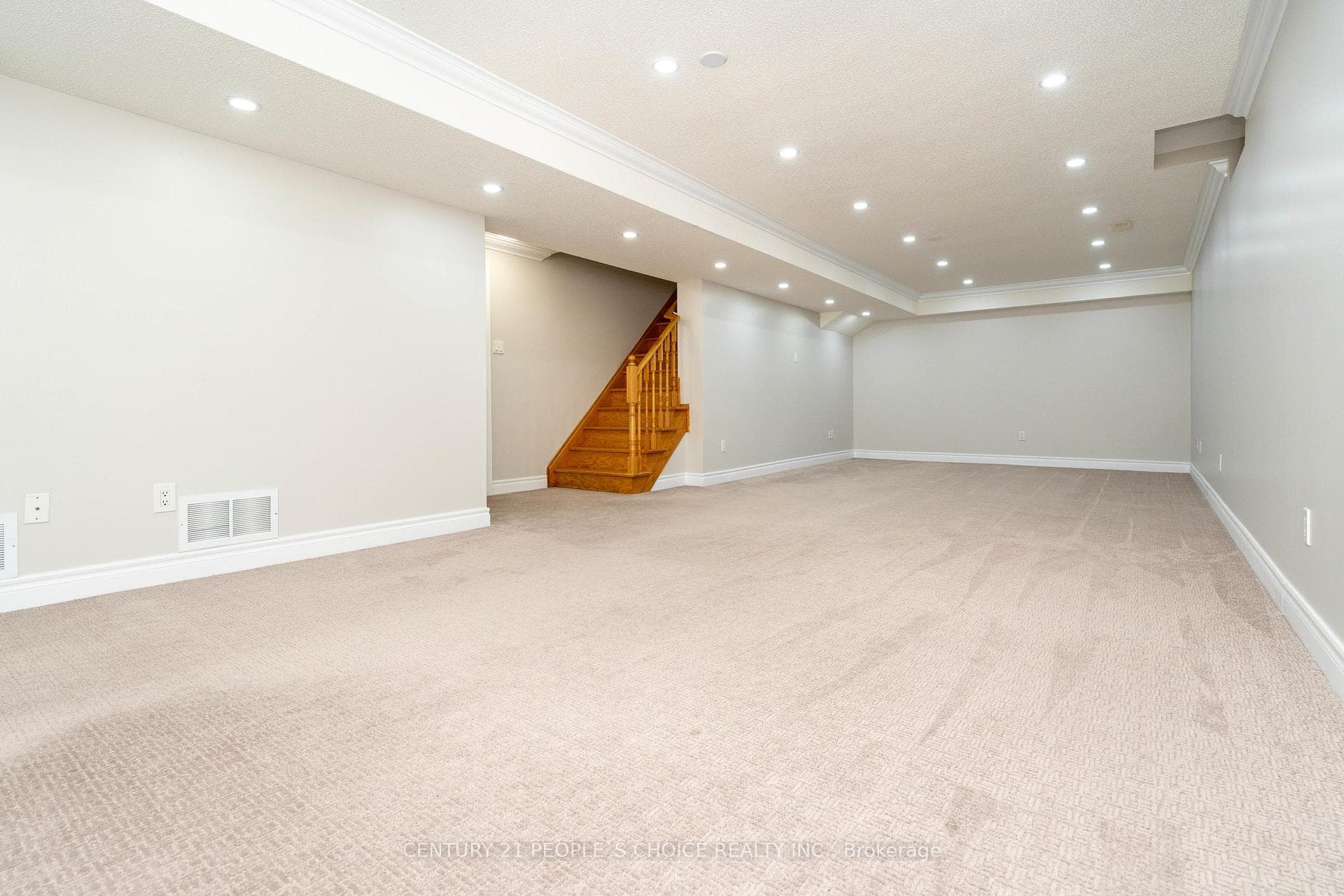 Basement Rec Room with Potlights