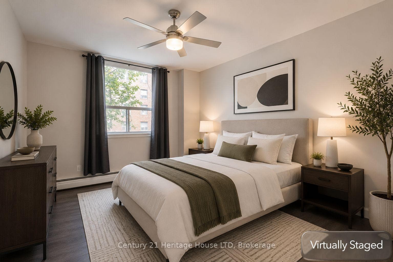 *Virtually Staged Bedroom ~ with Contempory Decor