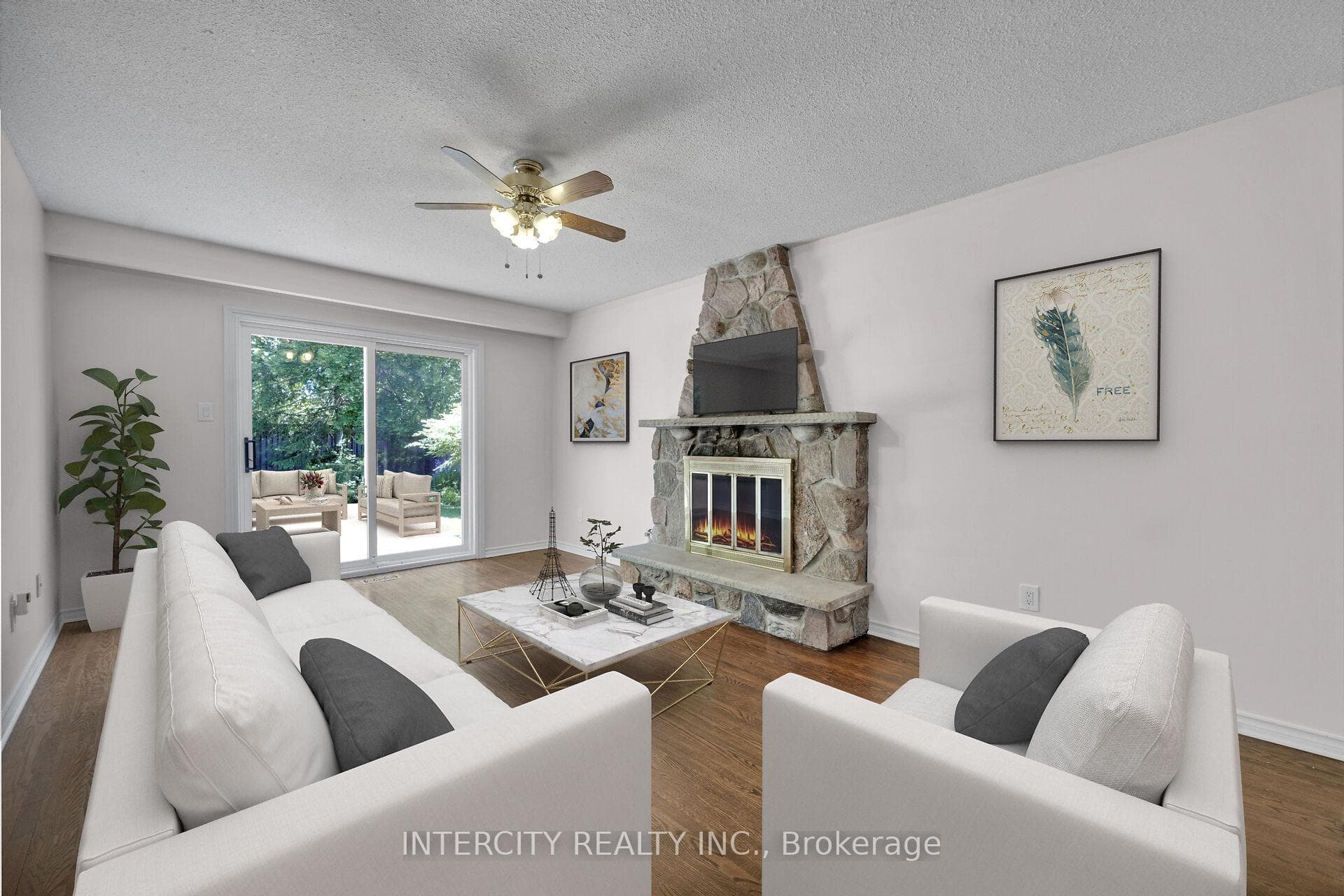 Family room virtually staged