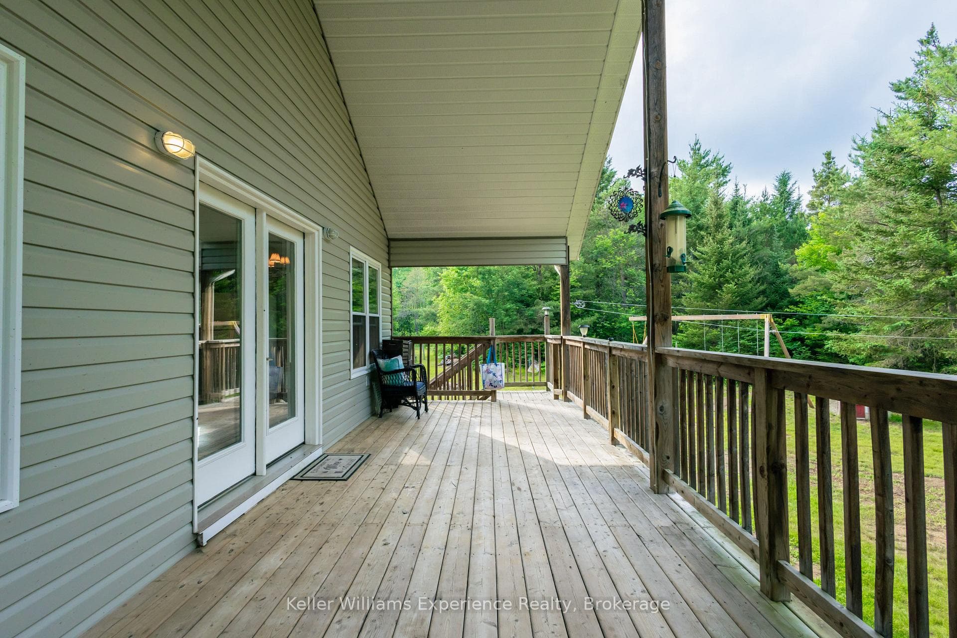 large deck of kitchen/living areas