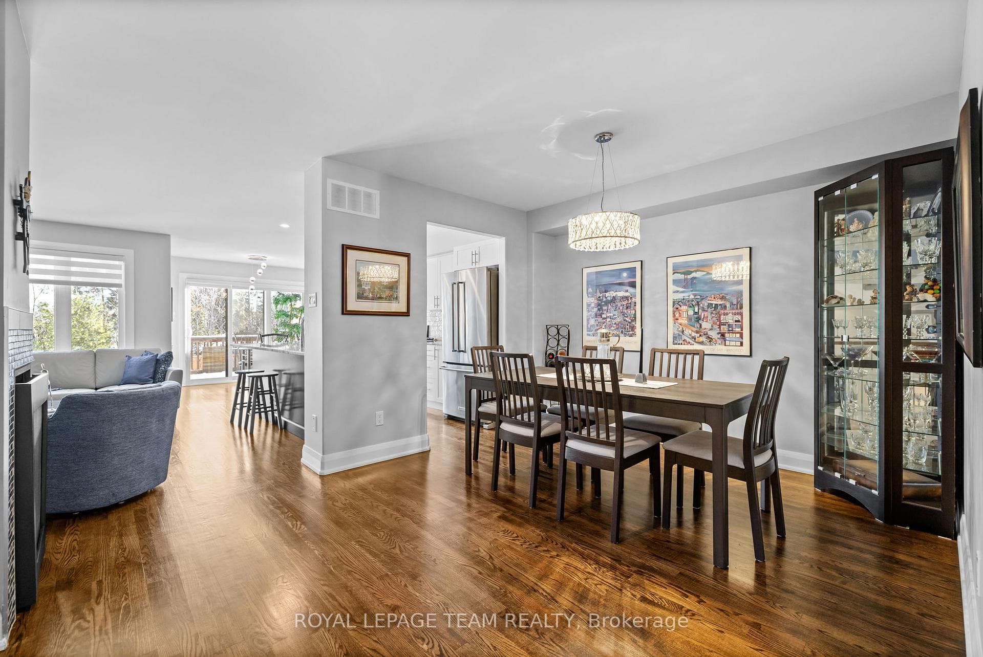 Large dining area next to the kitchen.