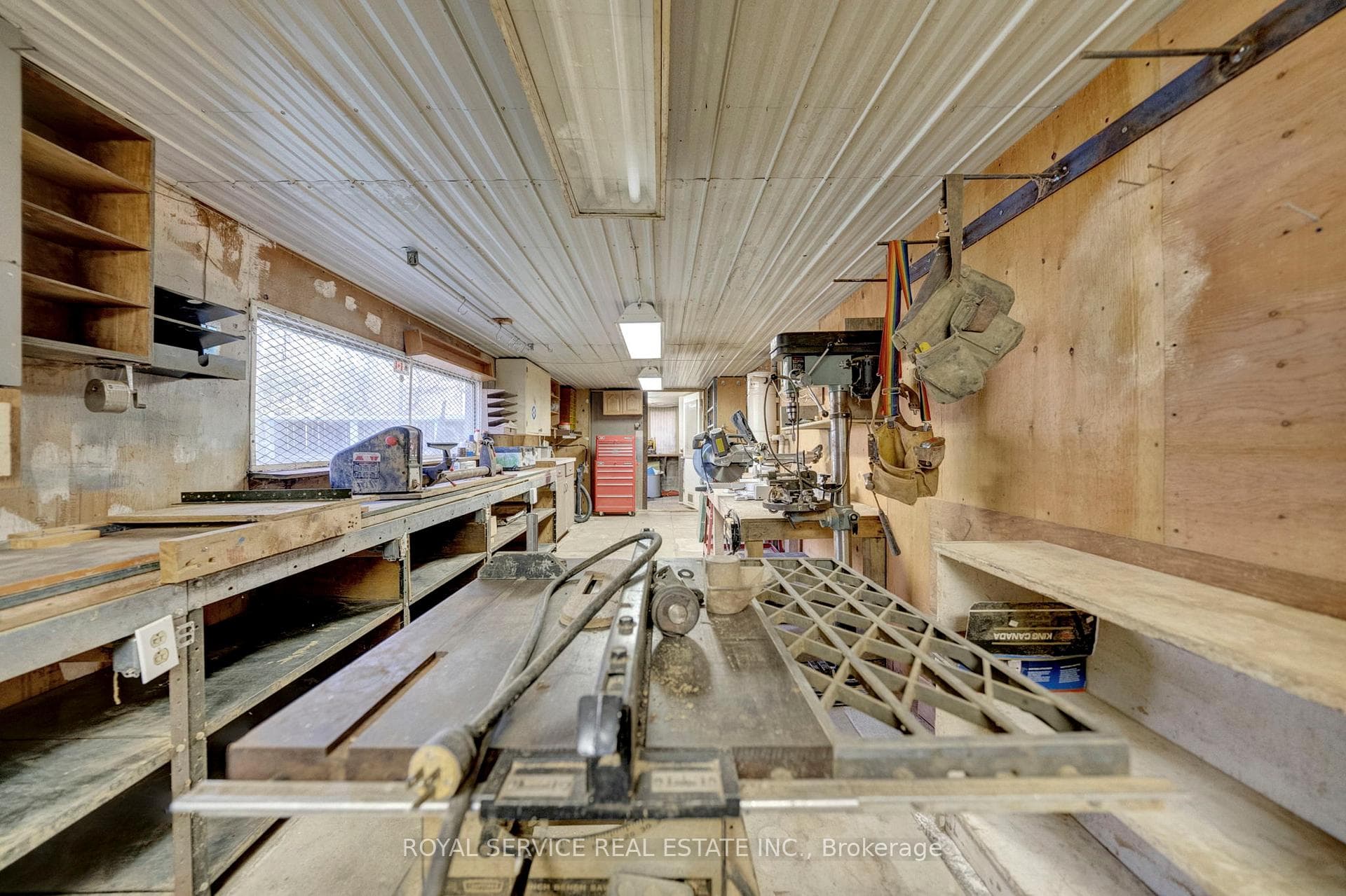 Workshop with Window to Backyard