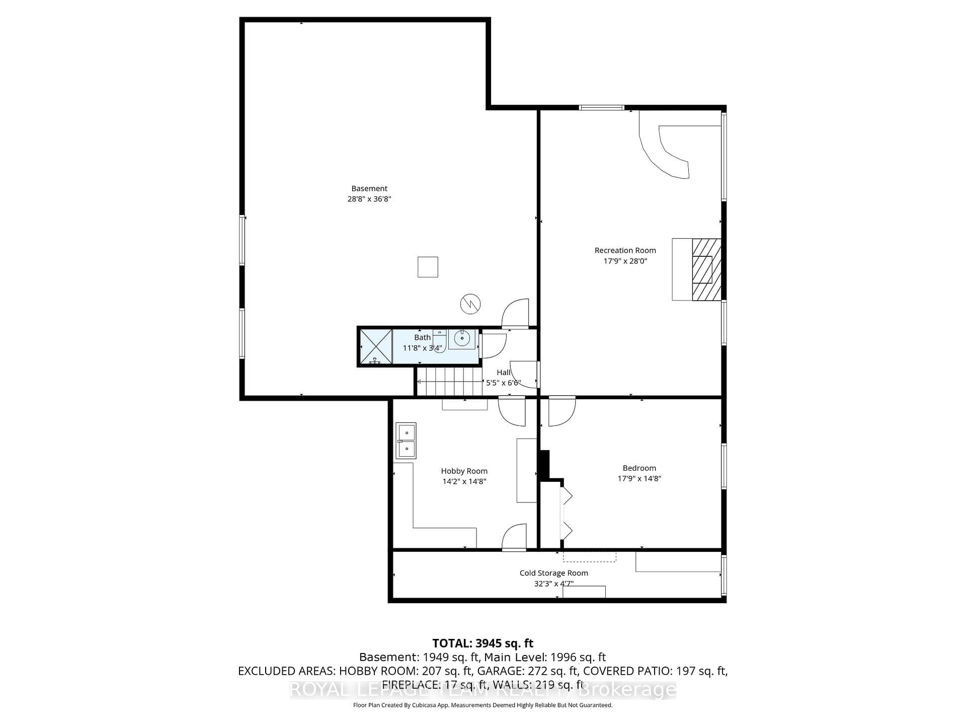 Basement level floor plan