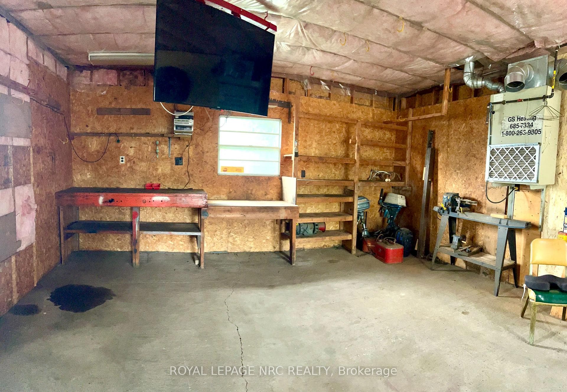 work bench and plenty of storage