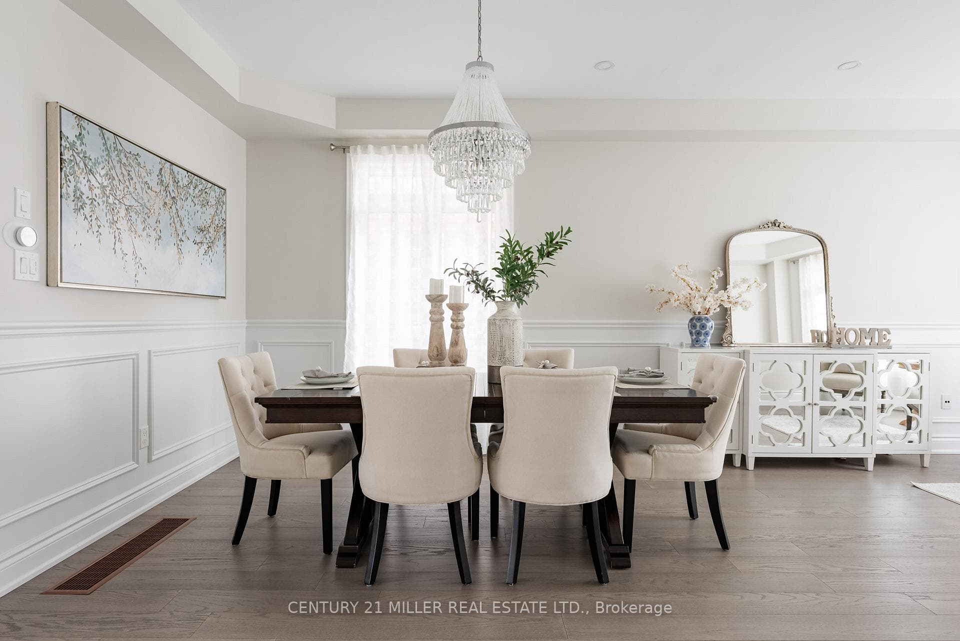 Formal dining room with chandelier