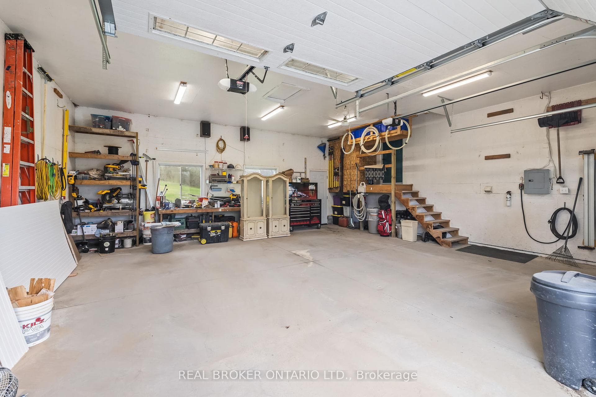 Garage with work shop