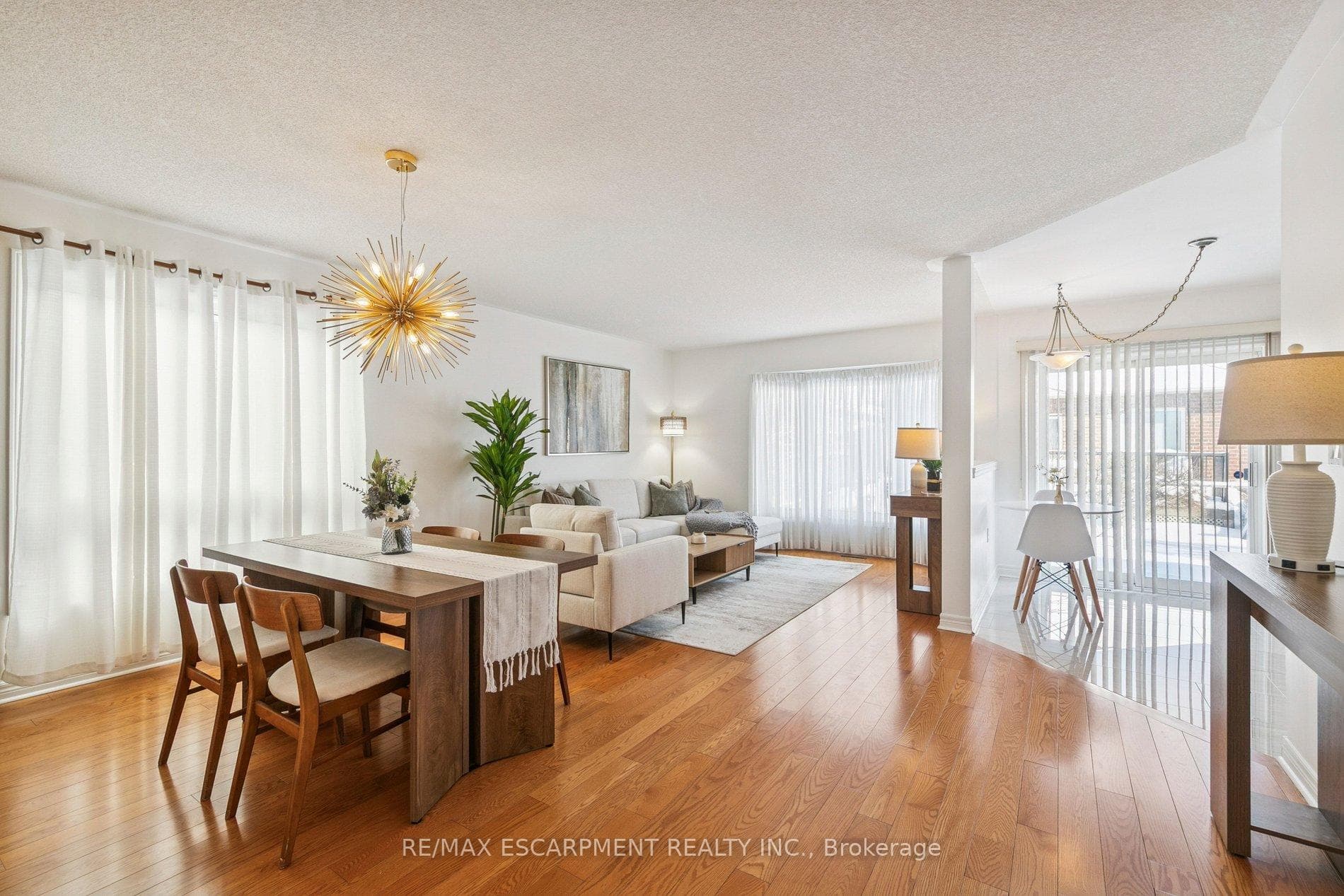 Open concept dining and living area
