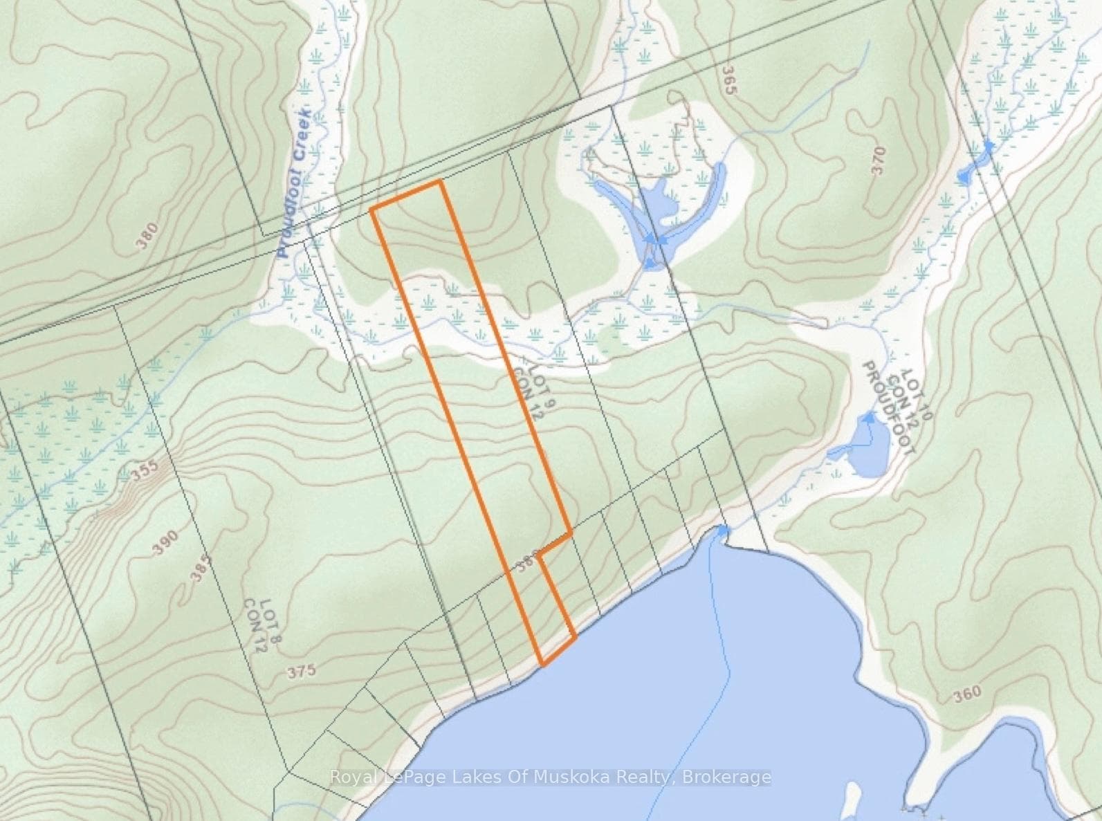 Topographic View. Property Lines Are Approximate.