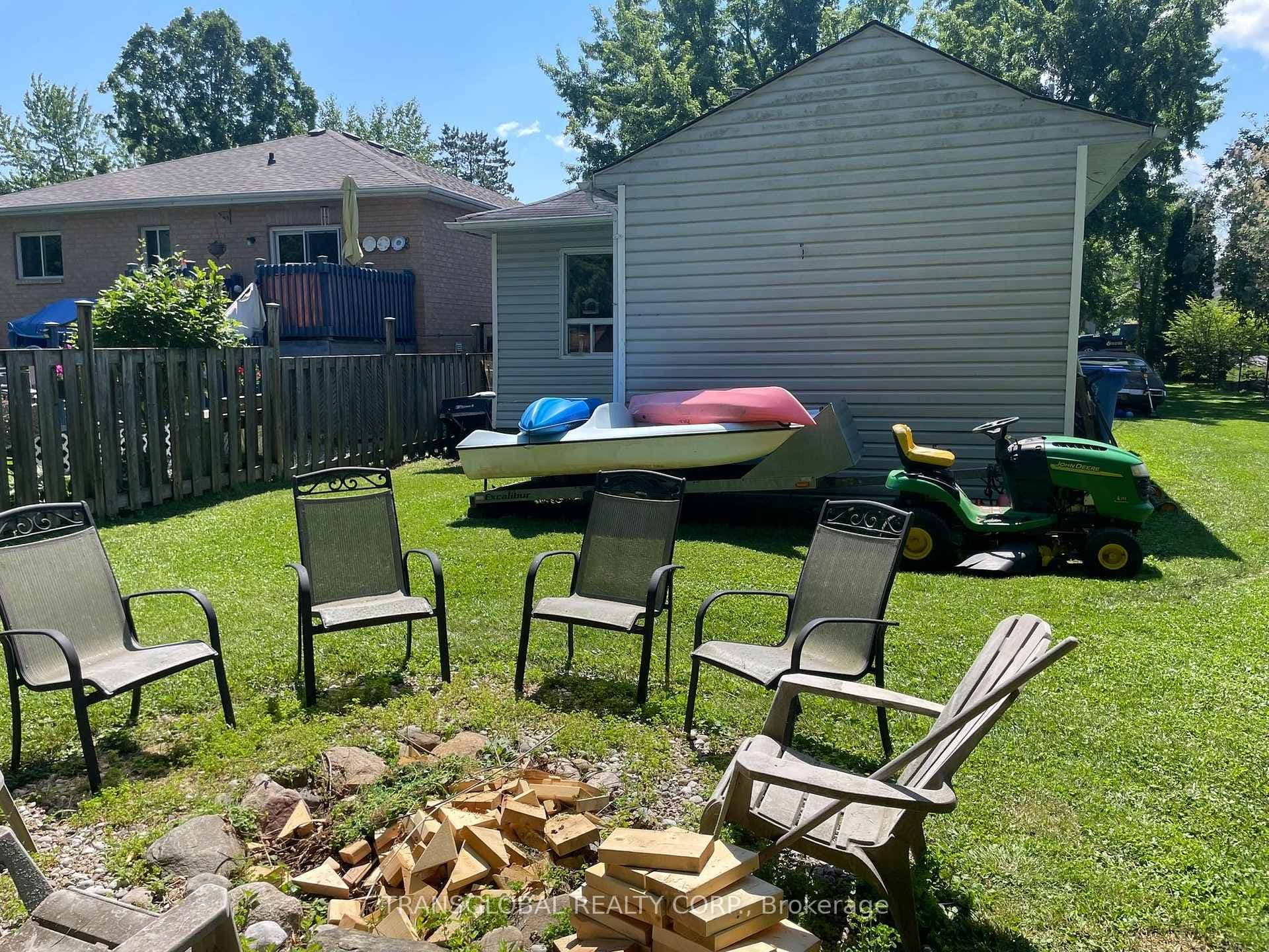 Backyard with fire pit