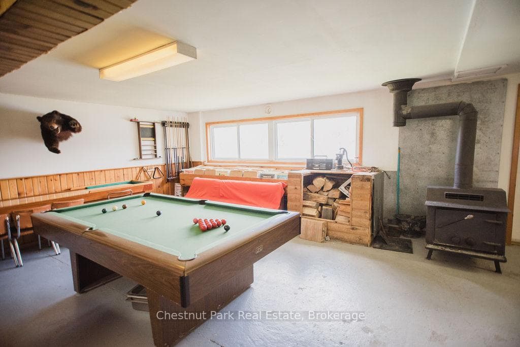 Games room in walk out basement