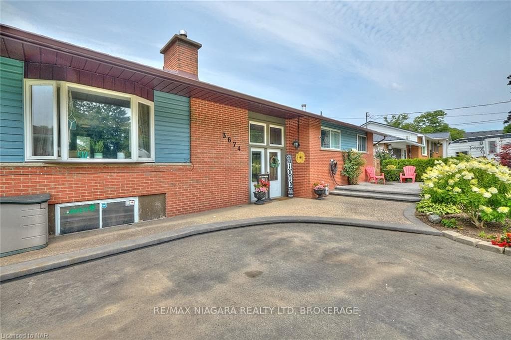 Front of house with patio