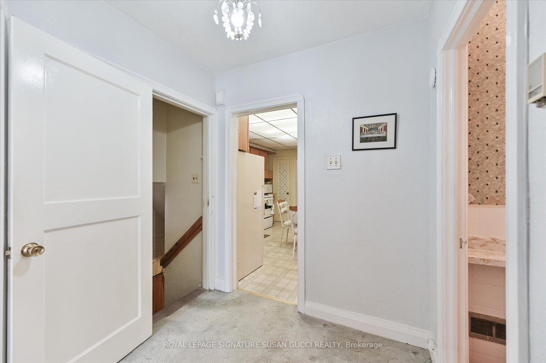 Hall to back bedrooms/ basement