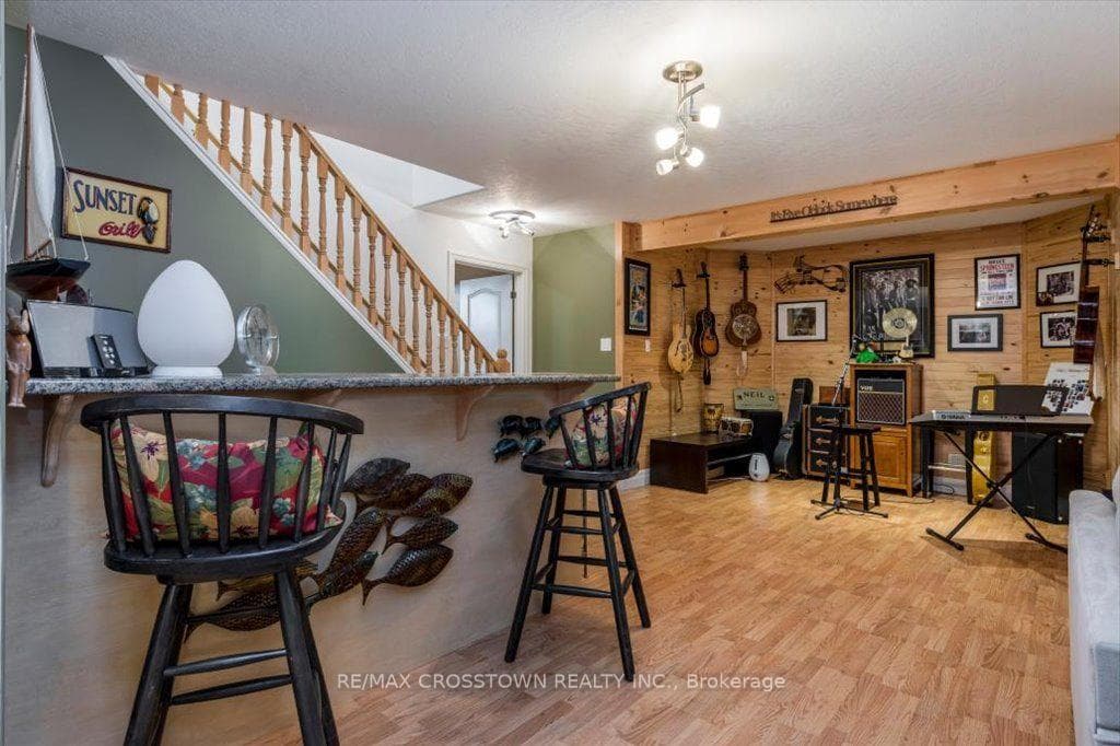 Lower level bar and hobby area
