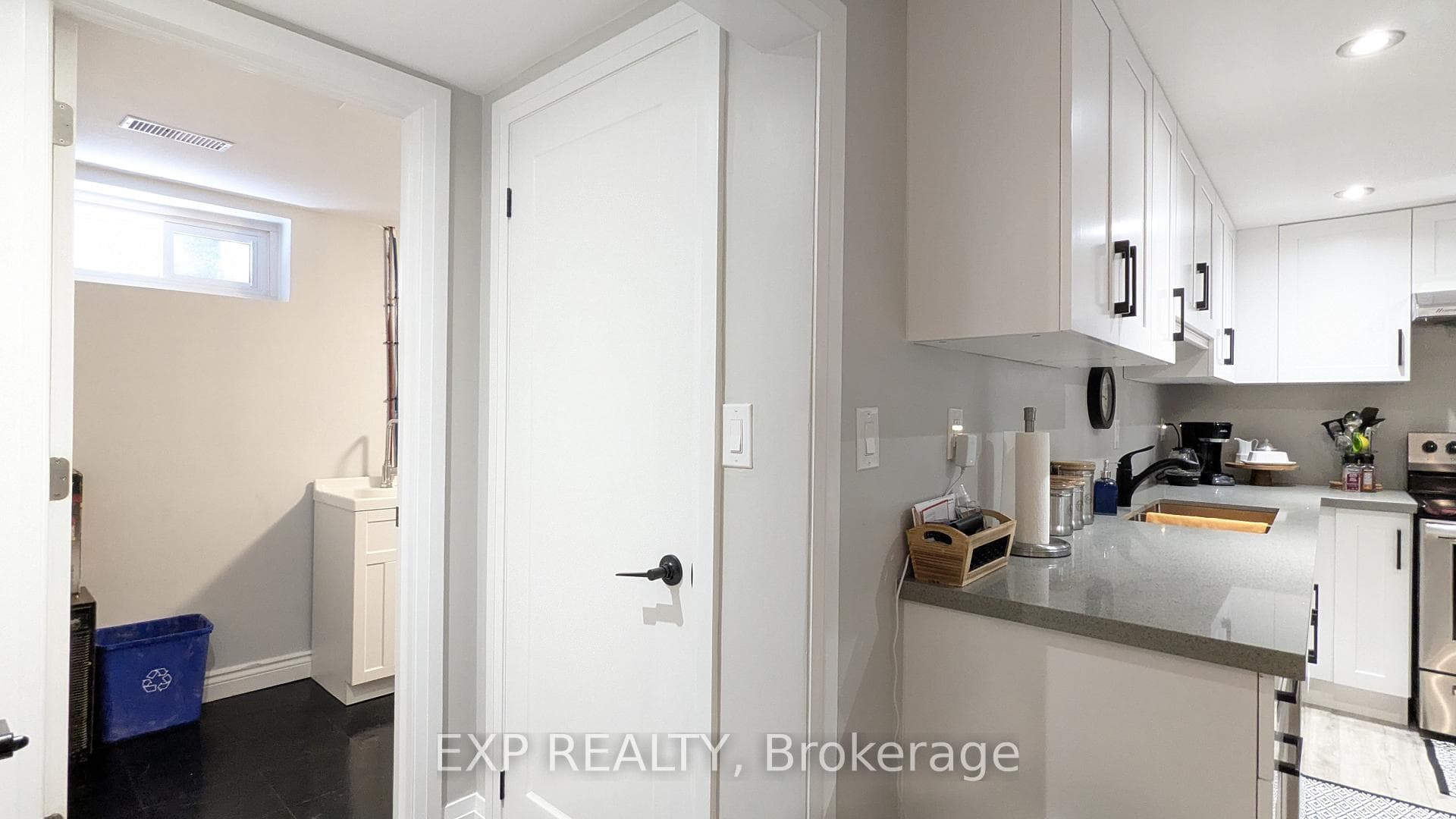 Private entry to shared laundry.