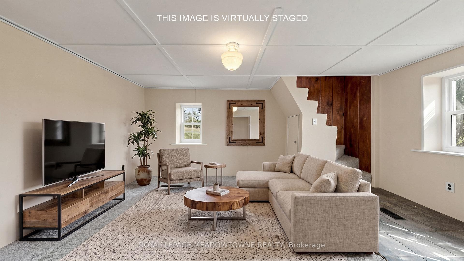 Family Room Virtually Staged