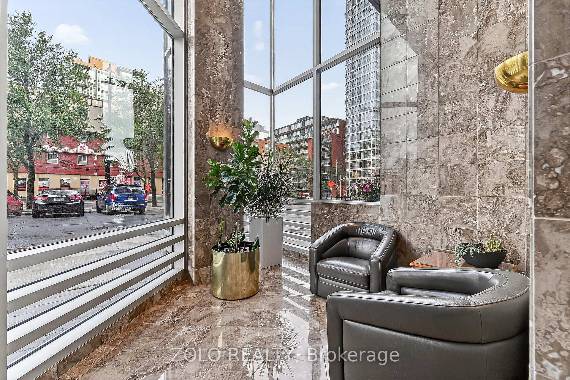 Additional lobby seating area.