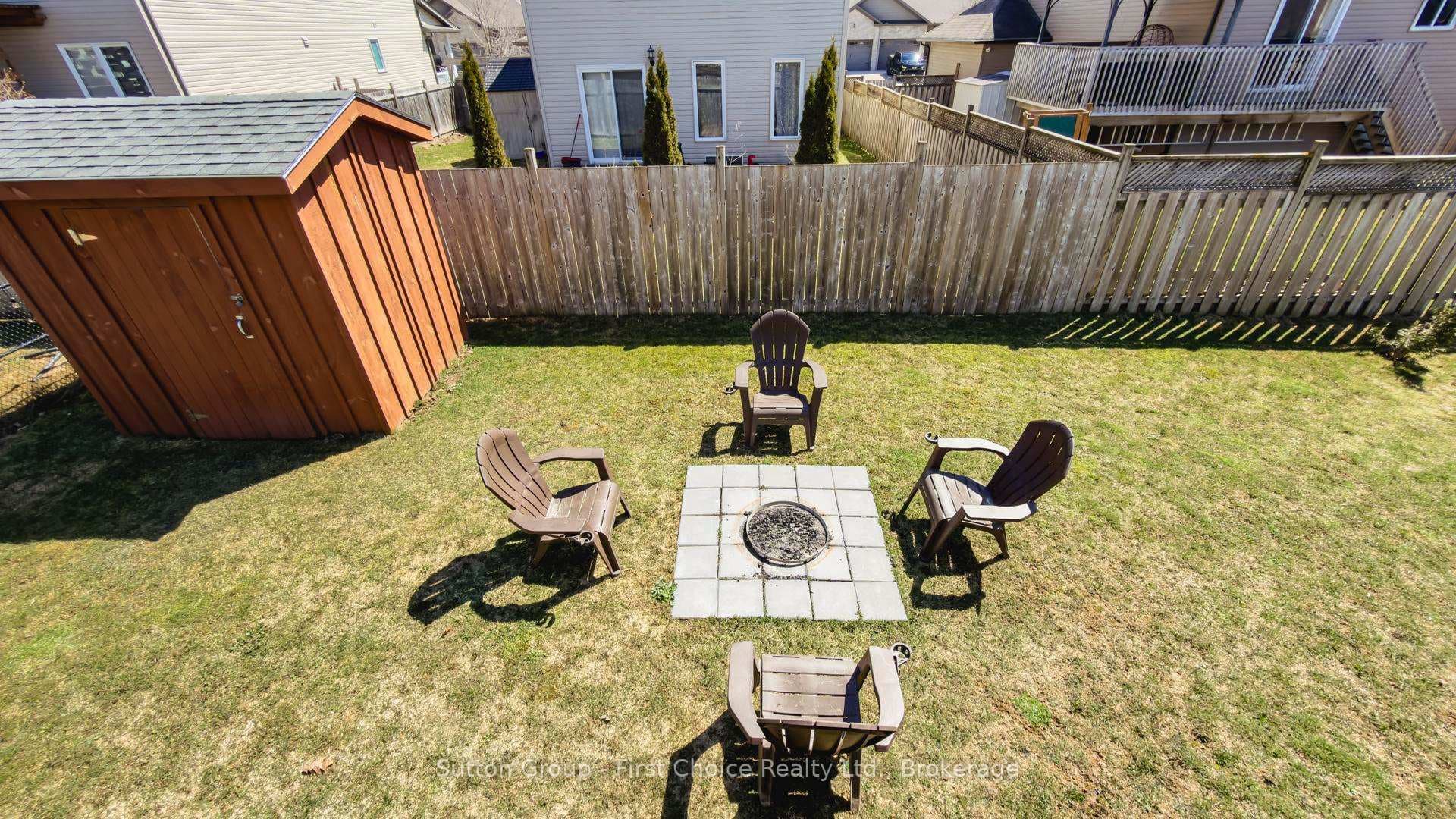 Spacious backyard with shed