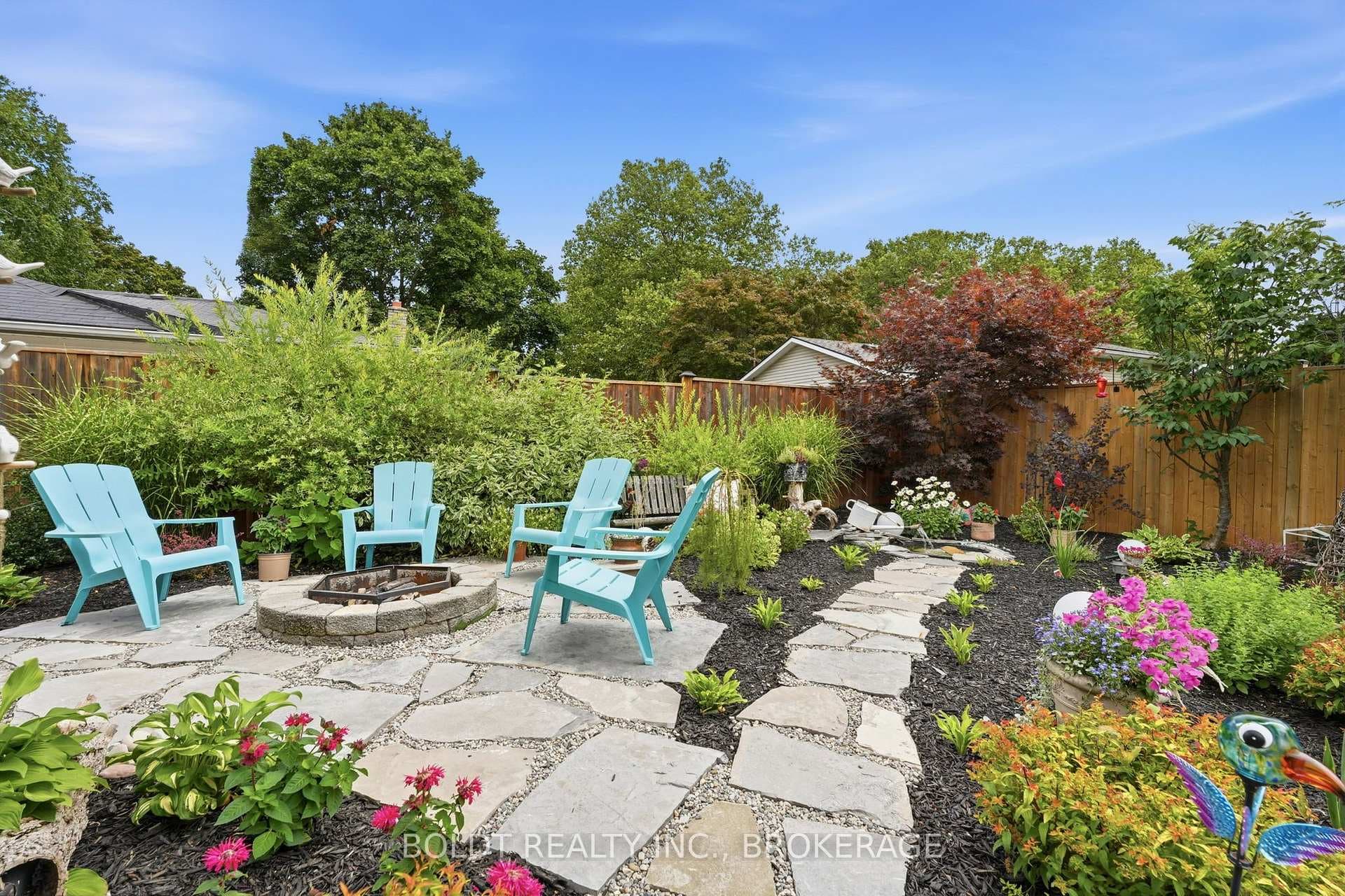 Fabulous landscaping with firepit gathering area