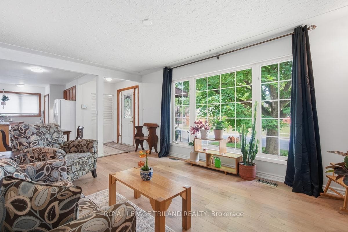 Living room with large front window