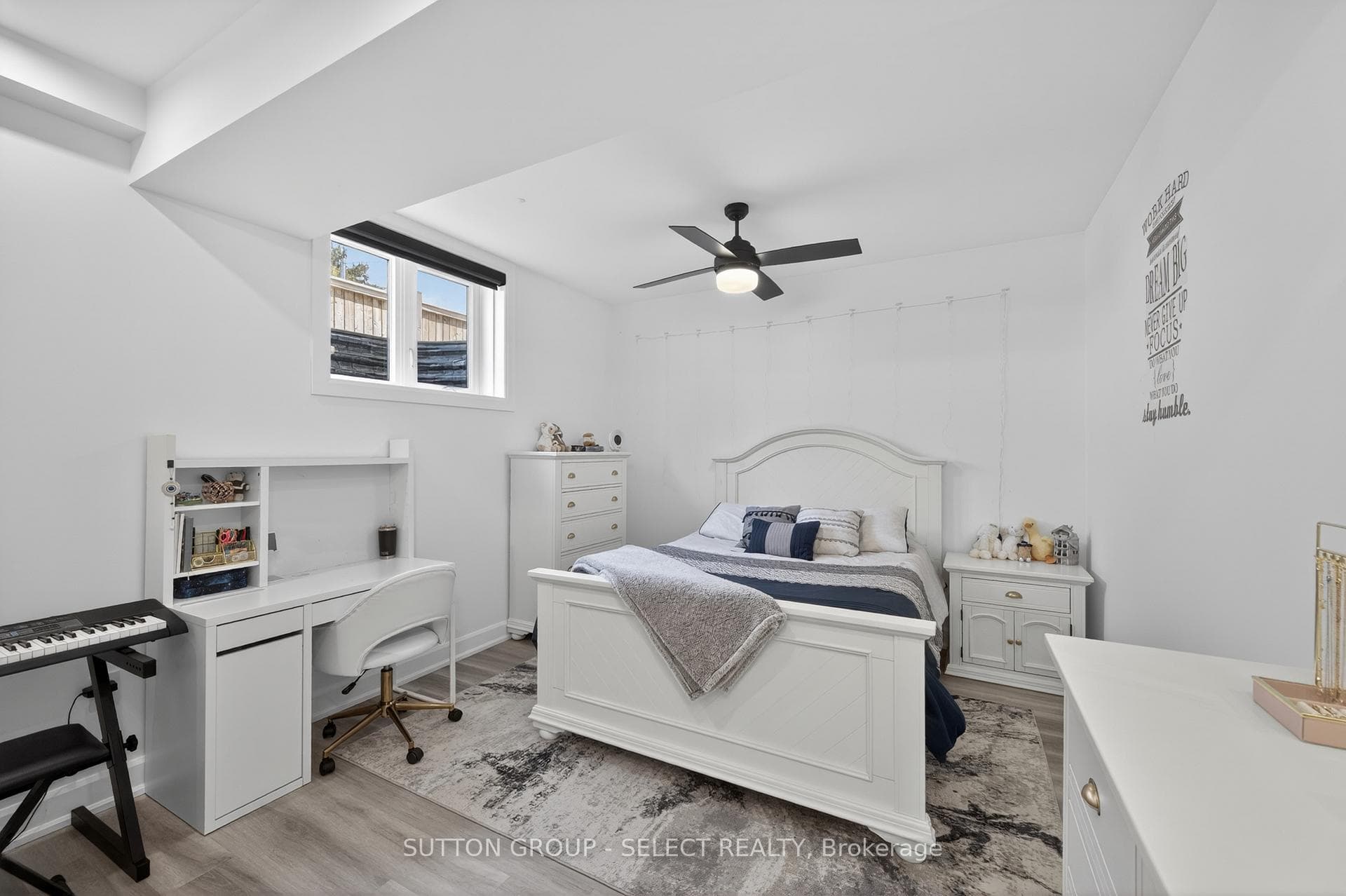 Lower bedroom with large egress window