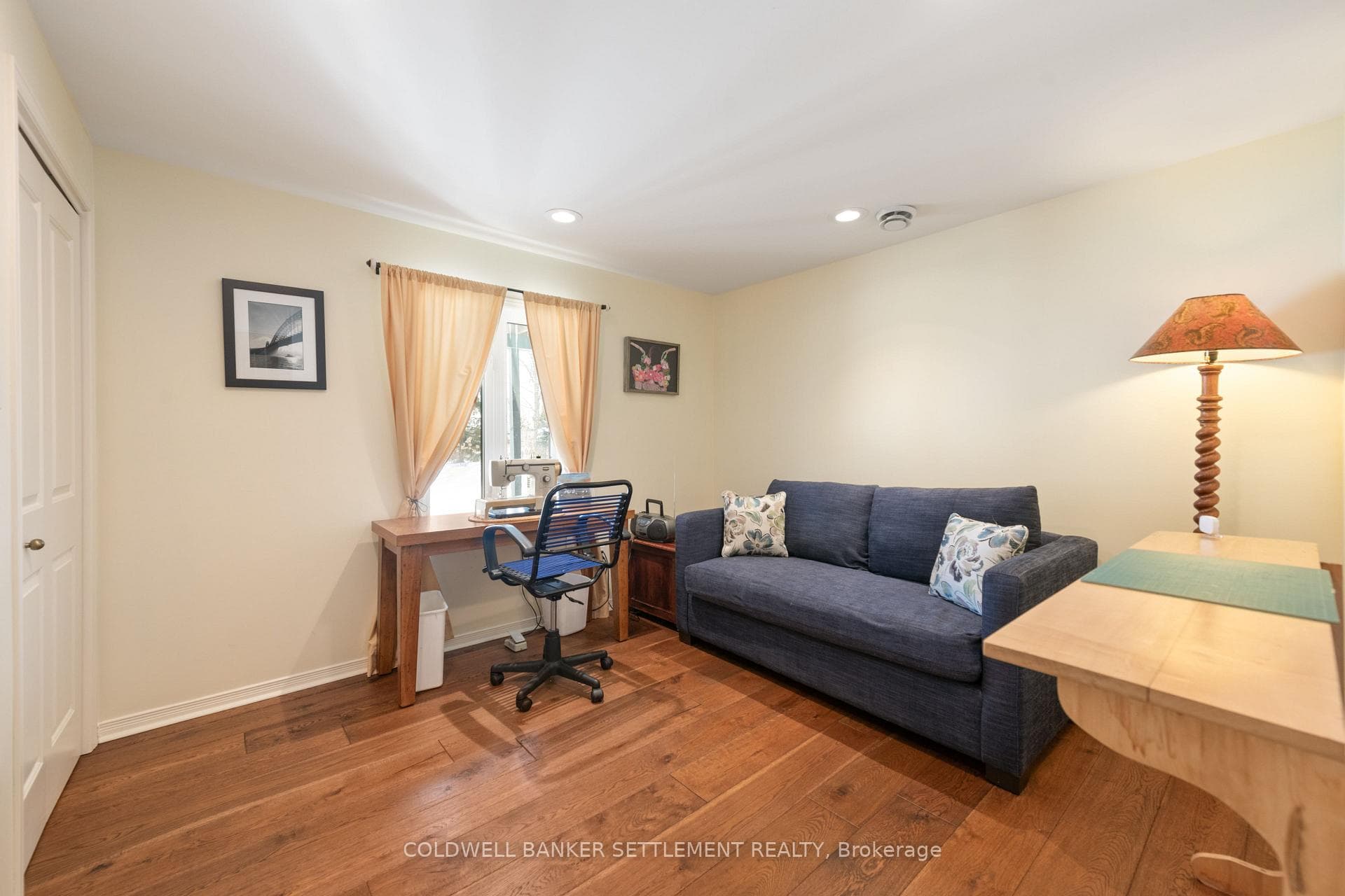 Bedroom on lower level used as sewing room